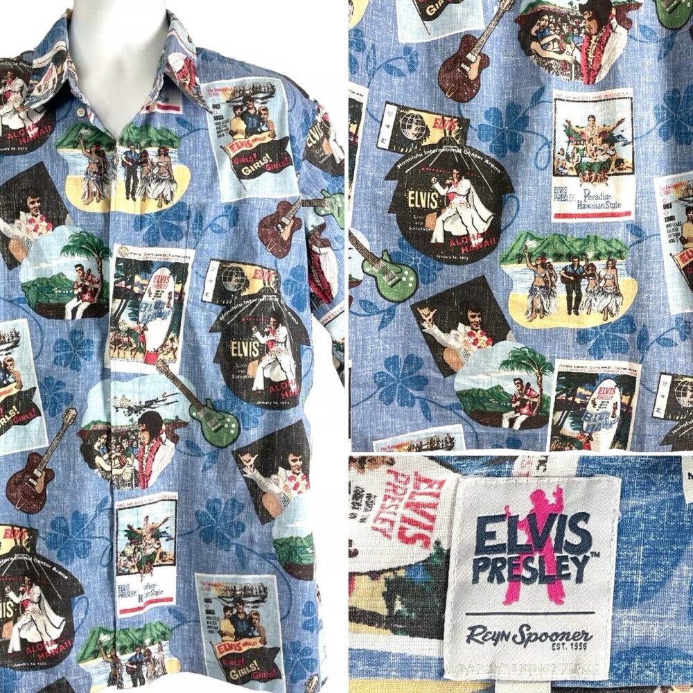 Elvis Presley In Hawaii Reyn Spooner Hawaiian Shirt size XL/2XL Fit Mens 55x31